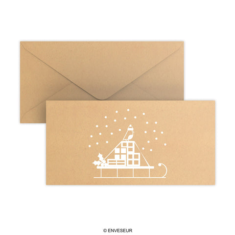 Christmas Envelope – Snow Sled Fleck 110 x 220 mm (DL)
