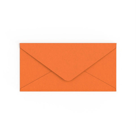 DL Flame Orange British Made Gummed V-Flap Envelope (110 x 220mm)