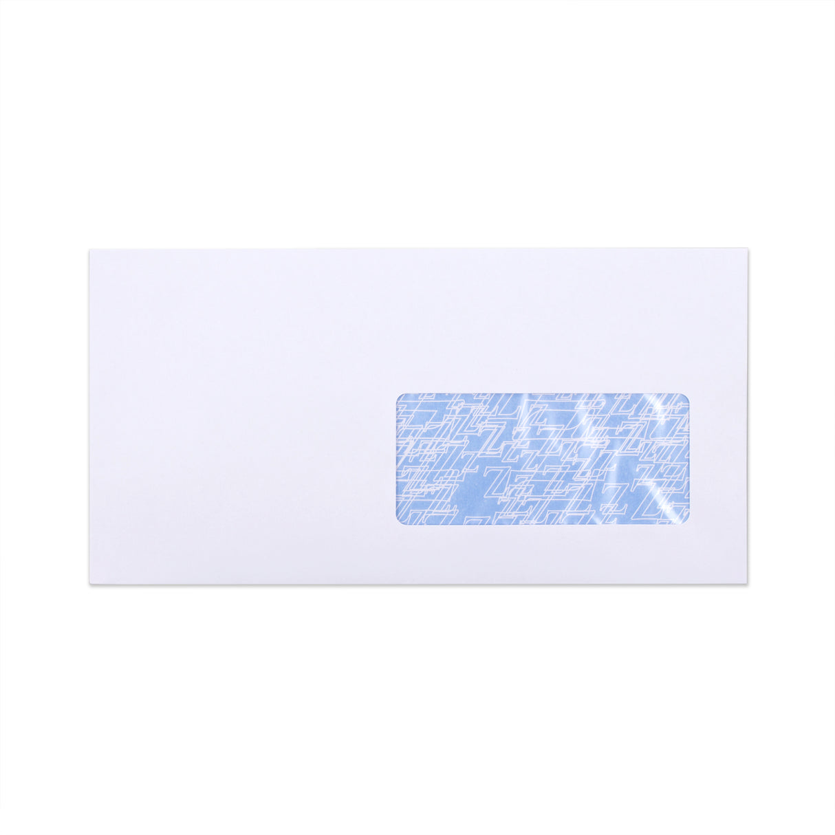 Bílá obálka s vnitřním potiskem – s okénkem 115x225 mm (DL+) 90gr/m²