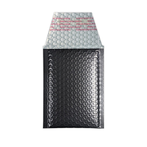 Metallic Finish Bubble Bag Mailers Black 145 x 90 mm