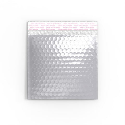 Metallic Finish Bubble Bag Mailers Silver 165 x 165 mm