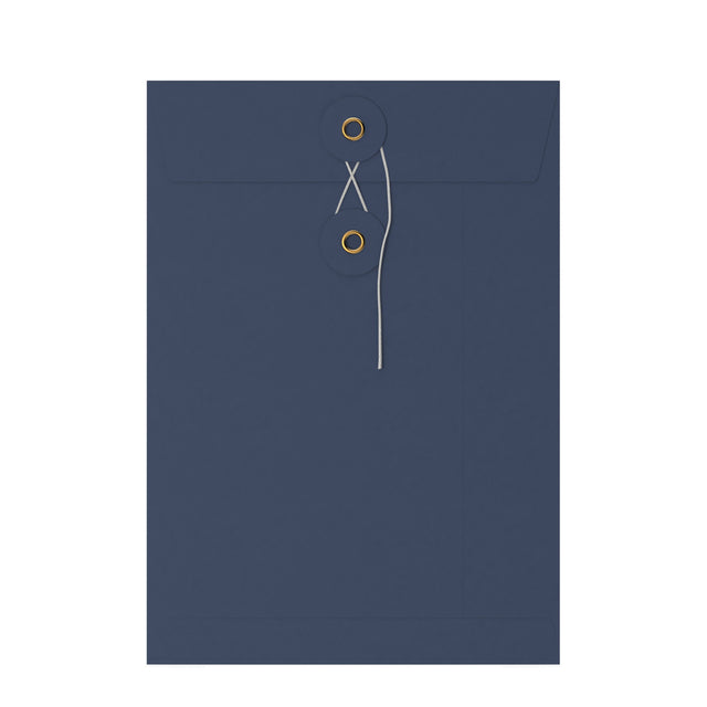 Coloured envelopes with string and washer closure Navy Blue 229 x 162 mm (C5)