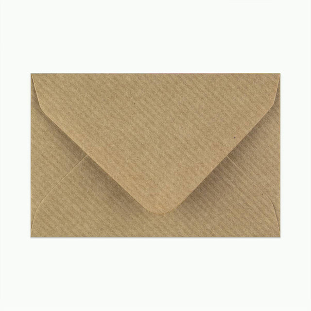 Ribbed Kraft Gummed V-Flap Greeting Card Envelope (62 x 94mm)