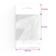 Cello Bags (With Header) Clear 85 x 80 mm