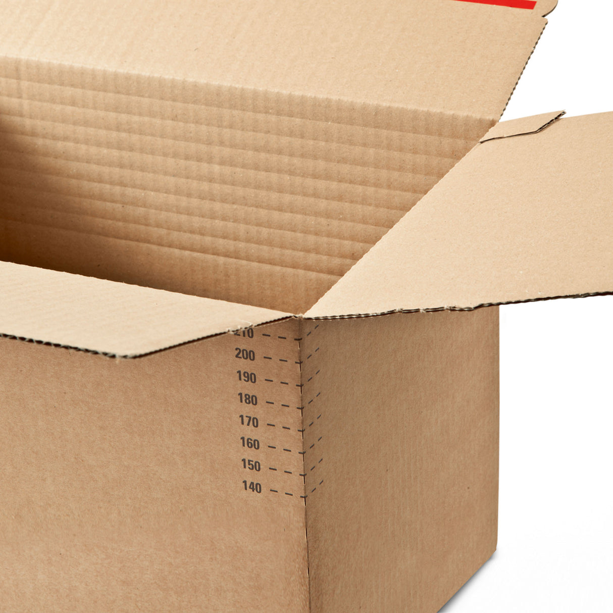 Kartonová krabice s proměnlivou hloubkou se samotěsnícím uzávěrem pro přepravu