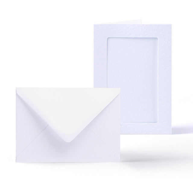 White Hammered Rectangle Aperture Cards Pack