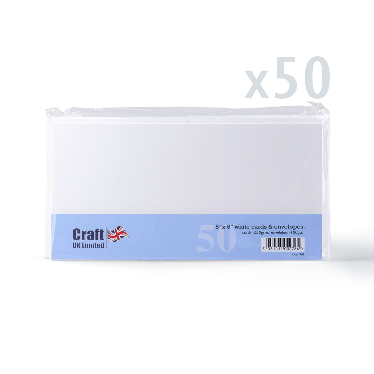 Hladké bílé kartičky 250 g/m² a obálky 100 g/m² – balení