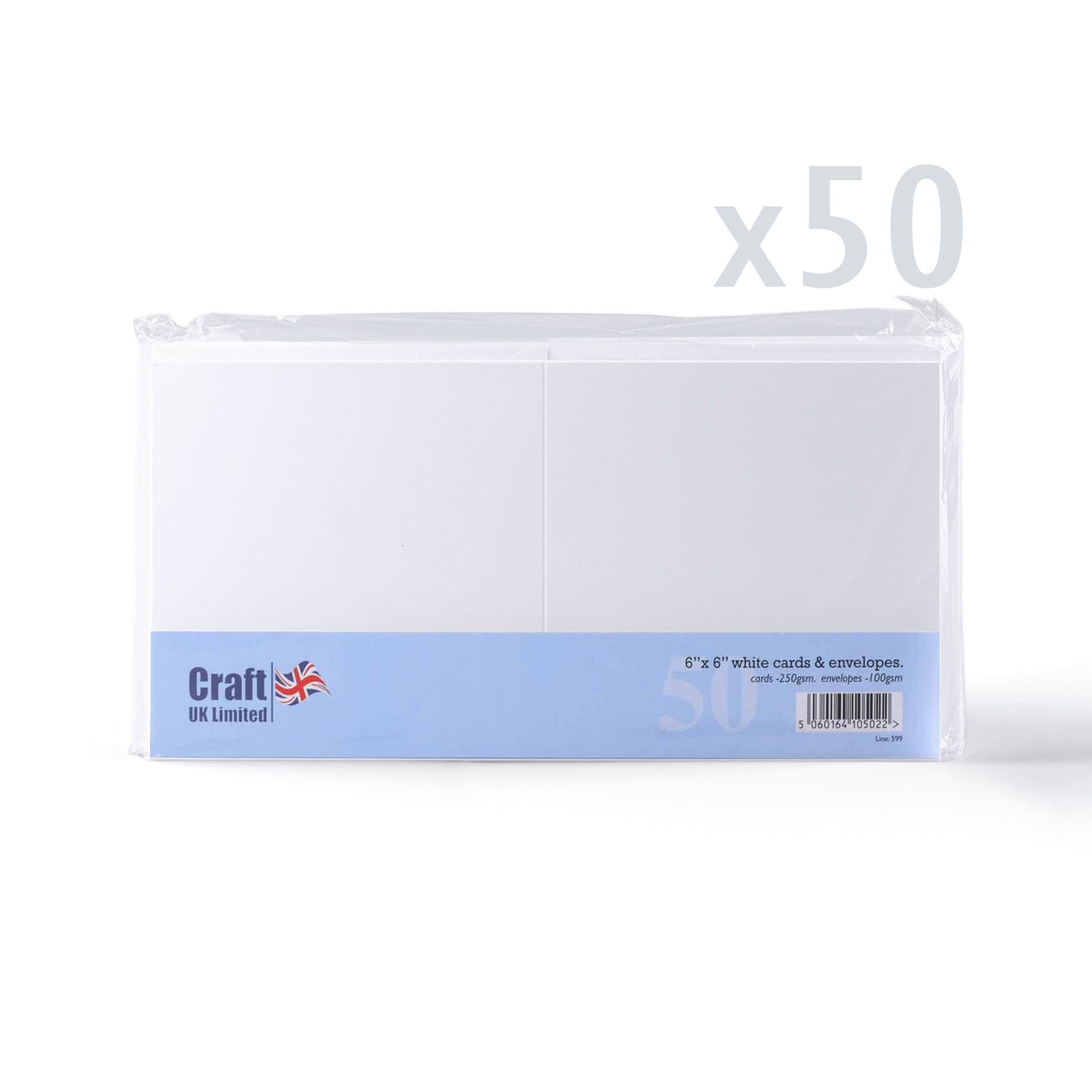 Hladké bílé kartičky 250 g/m² a obálky 100 g/m² – balení