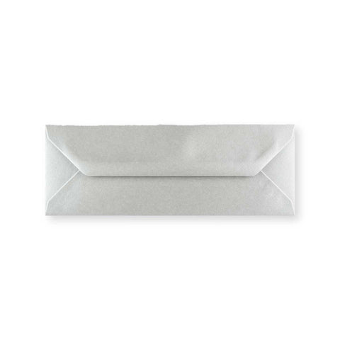 Metallic Silver Gummed V-Flap Envelope (80 x 215mm)