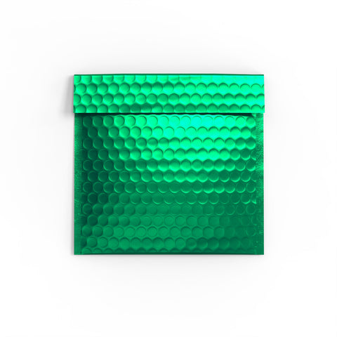 Metallic Finish Bubble Bag Mailers Green 165 x 165 mm