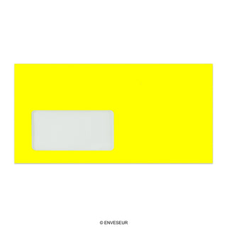 Neonově žlutá obálka s okénkem 110x220 mm (DL)