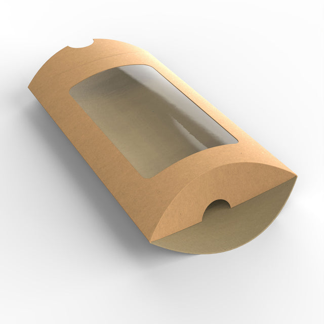 Windowed Pillow Boxes Manila 162 x 114 mm (C6)