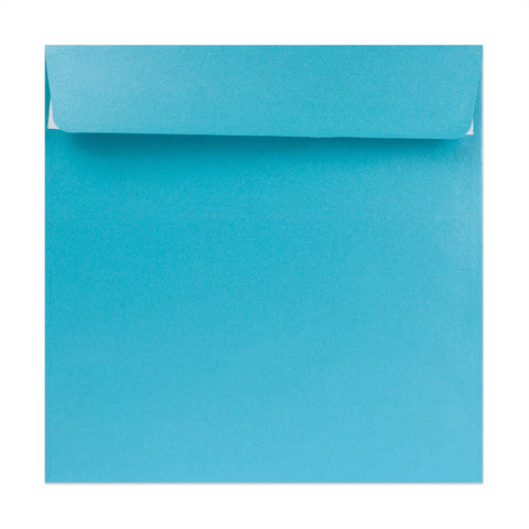 Pearlescent Envelopes Mid Blue 170 x 170 mm Peel and Seal