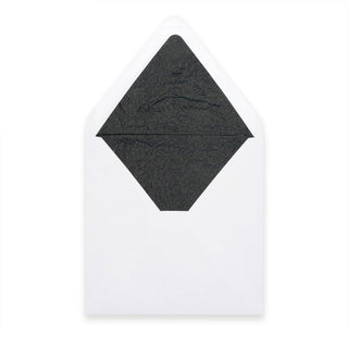 Paper Lined Envelopes White + Black Fancy Paper 160 x 160 mm