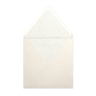 Paper Lined Envelopes Ivory + White Fancy Paper 160 x 160 mm