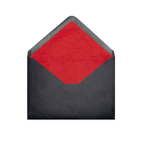 Paper Lined Envelopes Black + Red Fancy Paper 162 x 229 mm (C5)