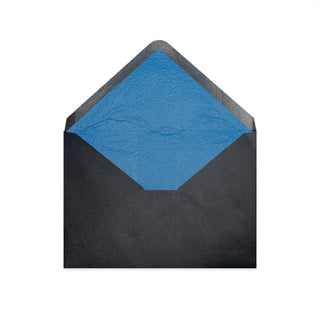 Paper Lined Envelopes Black + Blue Fancy Paper 114 x 162 mm (C6)