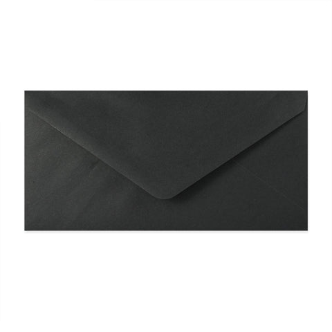 Paper Lined Envelopes Black + Black Fancy Paper 110 x 220 mm (DL)