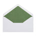 Paper Lined Envelopes White + Green Fancy Paper 110 x 220 mm (DL)