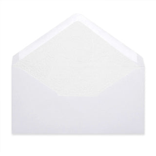 Paper Lined Envelopes White + White Fancy Paper 110 x 220 mm (DL)